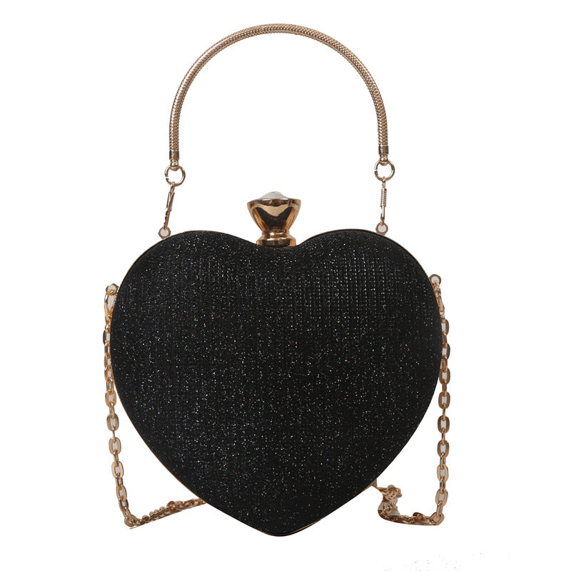 Wholesale Heart-shaped bag cute girl handbag crossbody evening bag chain bag
